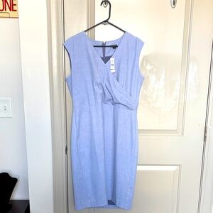 Ann Taylor Light Blue crossover sheath dress size 14